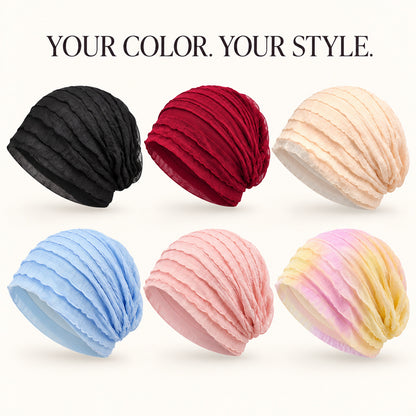 Women's Lightweight Ruffle Turban Hat | Easy Slip-On Style
