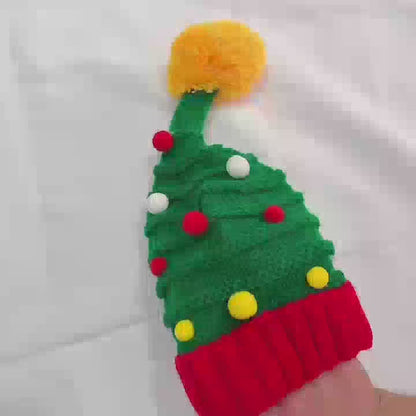 Christmas Knit Beanie Hat for Adults – Festive Tree & Striped Pom-Pom Styles
