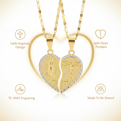 Te Amo Split Heart Necklace Premium Feature Banner