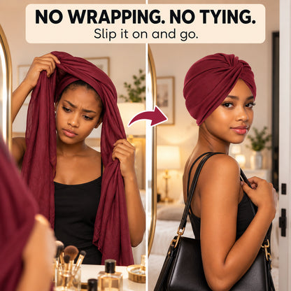 Soft Pre-Tied Stretch Turban Headwrap