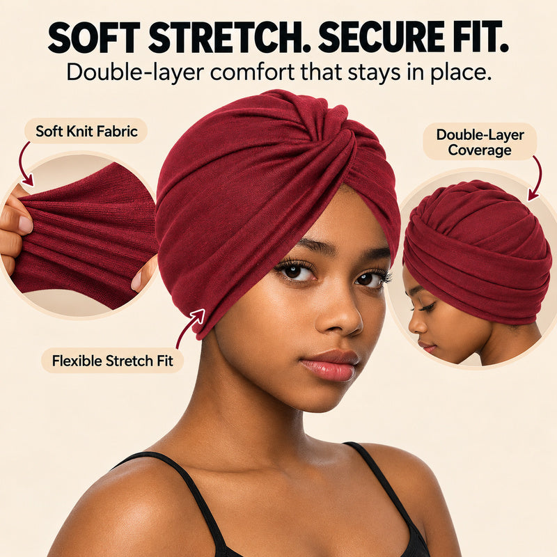 Soft Pre-Tied Stretch Turban Headwrap