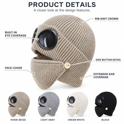 Winter Beanie with Goggles & Face Cover