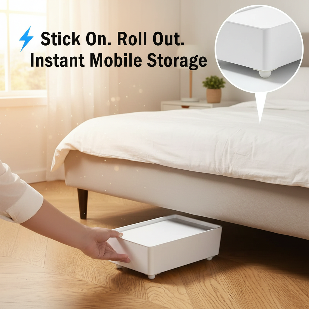 Under-bed Storage with Mini Caster Wheels