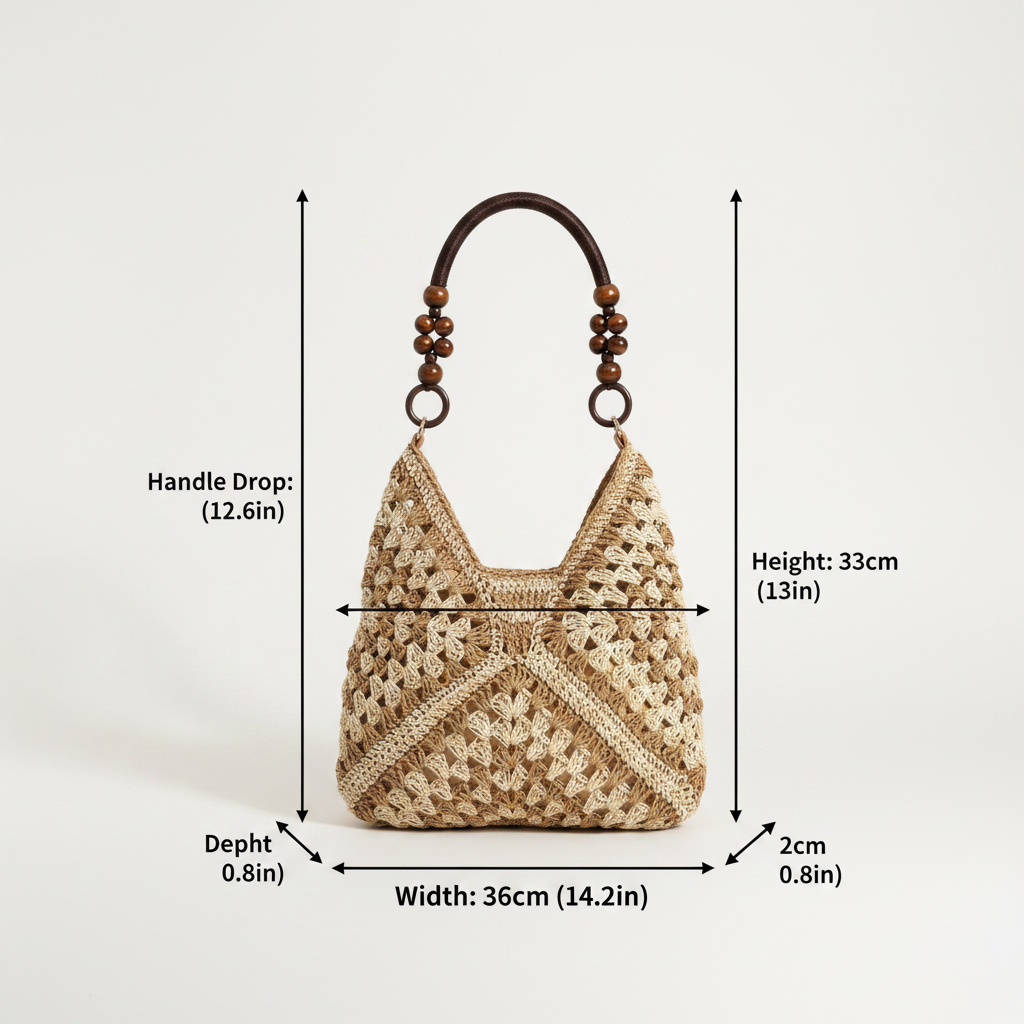Woven Straw Bag Size Guide
